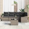 vidaXL Sofa Set mit Kissen mit Speicher 6 pcs Hellgrau Poly-Rattan