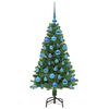 vidaXL K&uuml;nstlicher Weihnachtsbaum mit 150 LEDs mit St&auml;nder Gr&uuml;n 120 cm