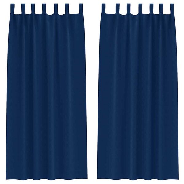 vidaXL Verdunkelungs-Vorh&auml;nge mit Ringen 2 pcs Dunkelblau 245 x 140 cm