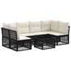 vidaXL Gartensofa-set 7 stk. Schwarz Poly-Rattan