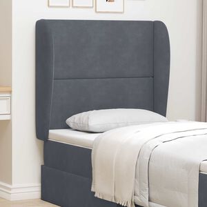 vidaXL Kopfteil Ohr Dunkelgrau 80 x 23 x 6 cm Samt