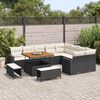 vidaXL Garten-Sofa-Set mit Kissen 12 pcs Schwarz und Creme
