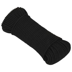 vidaXL Mehrzweck-Allzweckseil 5 mm 100 m Schwarz Polyester