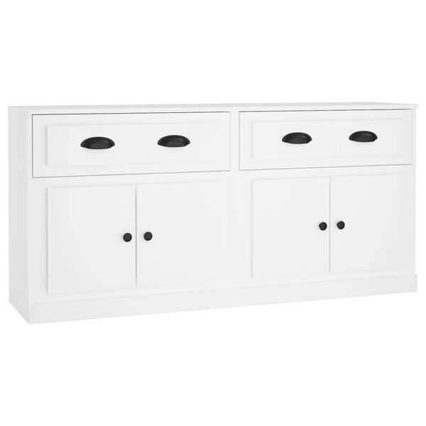 vidaXL Sideboards 2 Stk. Wei&szlig; Holzwerkstoff