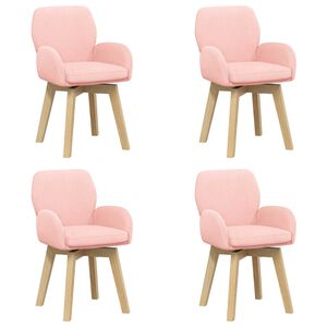 vidaXL Drehstuhl Esszimmer 4 pcs Boucl&eacute; Rosa 54 x 58 x 87 cm