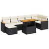 vidaXL 8-tlg. Garten-Sofagarnitur mit Kissen Schwarz Poly Rattan