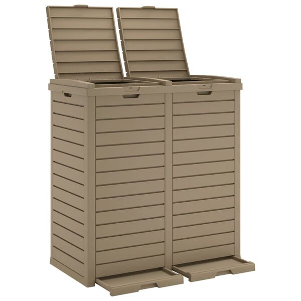 vidaXL Outdoor-M&uuml;lltonne Hellbraun 78x41x86 cm Polypropylen