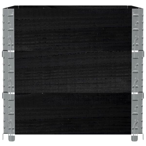 vidaXL Pflanzkasten Schwarz 80x60 cm Massivholz Kiefer