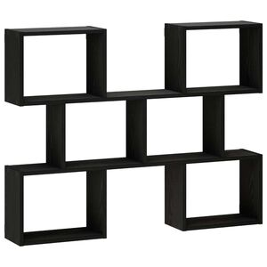vidaXL Wandregal Schwarz 103 x 17 x 80 cm Holzwerkstoff