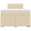 vidaXL Boxspringbett mit Matratze Creme 120x200 cm Stoff