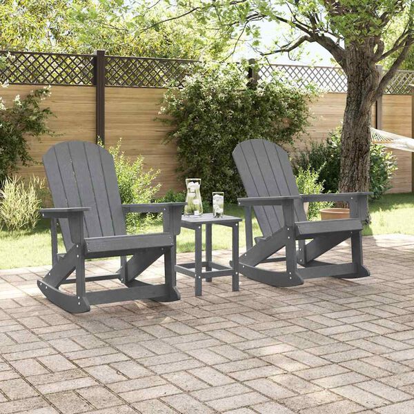 vidaXL Adirondack Schaukelstühle 2 pcs Hellgrau HDPE