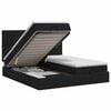 vidaXL Ottoman Bett mit Matratze mit Kopfteil 2 Stk. Schwarz Stoff