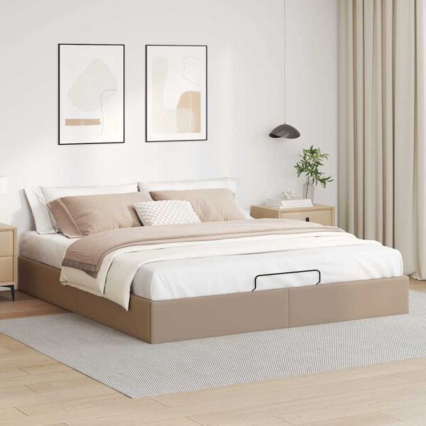 vidaXL Ottoman-Bett ohne Matratze Cappucino 180x200cm Kunstleder