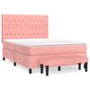 vidaXL Boxspringbett mit Matratze Rosa 140x200 cm Samt