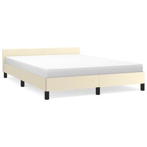 vidaXL Bettgestell mit Kopfteil ohne Matratze Creme 140x200 cm