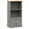 vidaXL B&uuml;cherregal VIGO Grau 60x35x114,5 cm Massivholz Kiefer