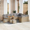vidaXL Gartensofa-set mit Kissen 12 pcs Beige Poly-Rattan