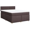 vidaXL Boxspringbett mit Matratze Dunkelbraun 140x190 cm Stoff