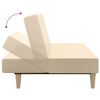 vidaXL Schlafsofa 2-Sitzer mit Hocker Creme Stoff