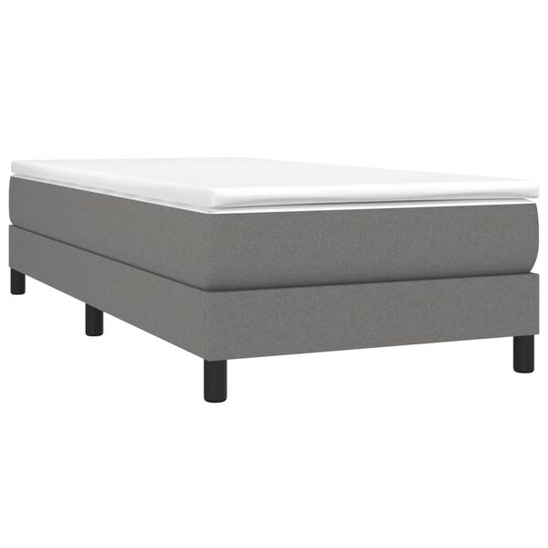vidaXL Boxspringbett mit Matratze Dunkelgrau 100x200 cm Stoff