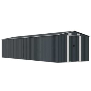 vidaXL Ger&auml;tehaus Anthrazit 257x990x181 cm Verzinkter Stahl