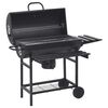 vidaXL Grillwagen mit R&auml;dern und Ablagen Schwarz Stahl 115x85x95 cm