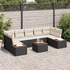 vidaXL Garten-Sofa-Set mit Kissen 8 pcs Schwarz Poly Rattan