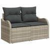 vidaXL Garten-Sofa-Set mit Kissen 9 pcs Hellgrau Poly Rattan