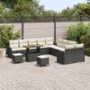 vidaXL Garten-Sofa-Set mit Kissen mit Kissen 13 pcs Schwarz und Creme