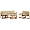 vidaXL Outdoor-Sofagarnitur mit Kissen 6 pcs Natur und Beige