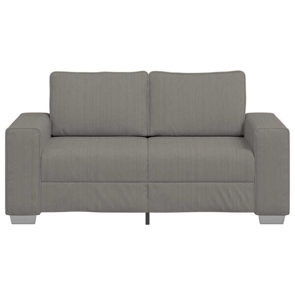 vidaXL Zweisitzer-Sofa Hellgrau 160x77x82 cm Cordstoff