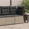vidaXL Garten-Ecksofa mit Kissen Grau Poly Rattan