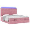 vidaXL Ottoman-Bett mit Matratzen & LEDs Rosa 160x200 cm Samt