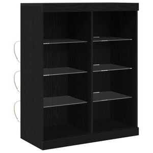 vidaXL LED-Sideboard Schwarz Eichen-Optik 41 x 37 x 100 cm