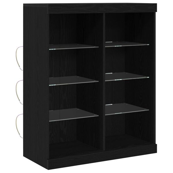 vidaXL LED-Sideboard Schwarz Eichen-Optik 41 x 37 x 100 cm