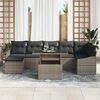 vidaXL Gartensofa-set mit Kissen mit Speicher 8 pcs Grau Poly-Rattan
