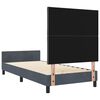 vidaXL Boxspringbett mit Kopfteil Dunkelgrau 100 x 200 cm Samt