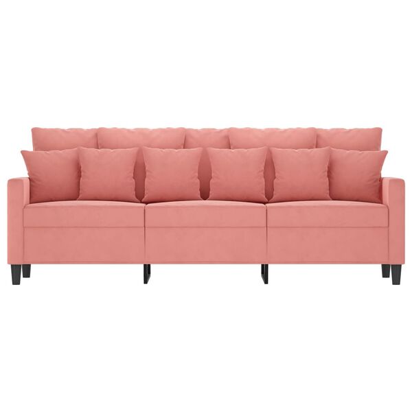 vidaXL 3-Sitzer-Sofa Rosa 180 cm Samt