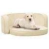 vidaXL Hundesofa Klappbar Creme 73x67x26 cm Pl&uuml;sch Waschbares Kissen