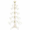 vidaXL Metall Weihnachtsbaum Gold 150 cm Pulverbeschichteter Stahl