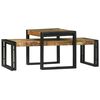 vidaXL Couchtisch 2 pcs Braun 48 x 40 x 40 cm Massivholz Mango