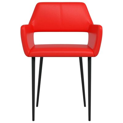 vidaXL Esszimmerstühle 4 Stk. Rot Kunstleder