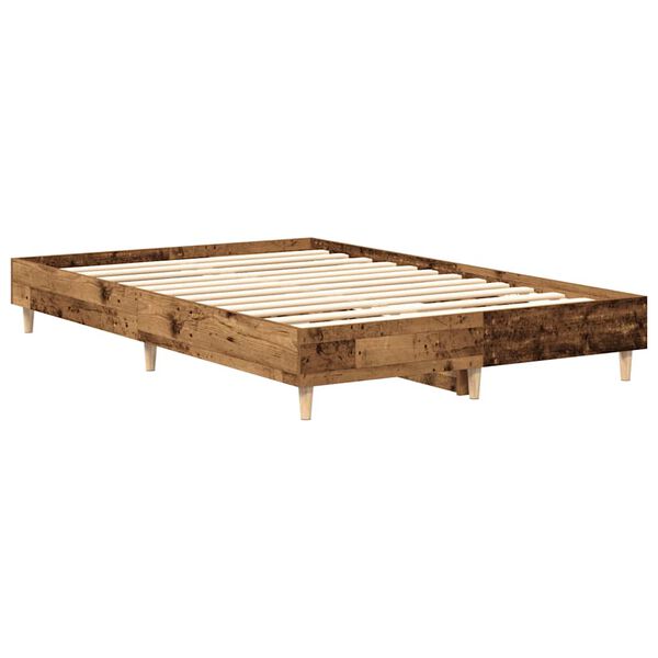 vidaXL Bettgestell ohne Matratze Altholz-Optik 135x190cm Holzwerkstoff
