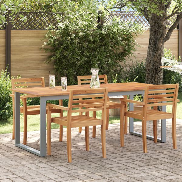 vidaXL Gartentisch mit Beinen in U-Form 200x90x75 cm Massivholz Akazie