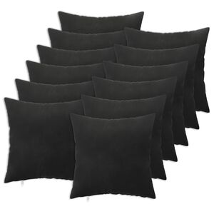 vidaXL Kissen mit Kissen HEERLEN 12 Stk. Schwarz Samt