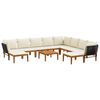 vidaXL 11 pcs Massives Akazienholz & Seil Natur