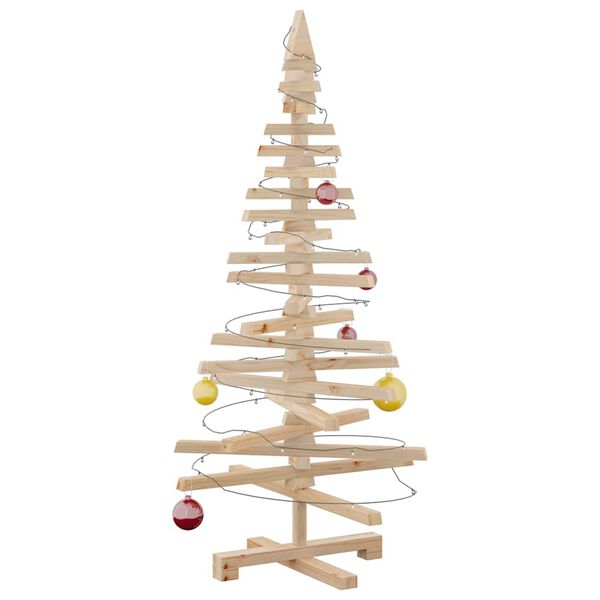vidaXL Weihnachtsbaum Holz zum Schm&uuml;cken 120 cm Massivholz Kiefer