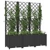 vidaXL Garten-Pflanzgef&auml;&szlig; mit Spalier Schwarz 120 x 40 x 136 cm PP