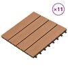 vidaXL Terrassenfliese 11 pcs Braun 30 x 30 cm WPC