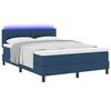 vidaXL Boxspringbett mit Matratze mit Kopfteil Blau 140 x 190 cm Stoff